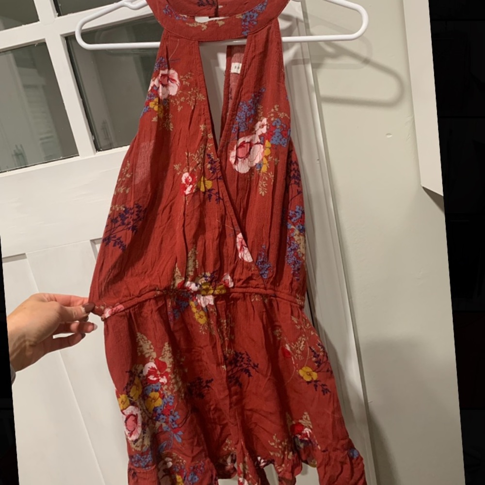 Dusty red romper - size large